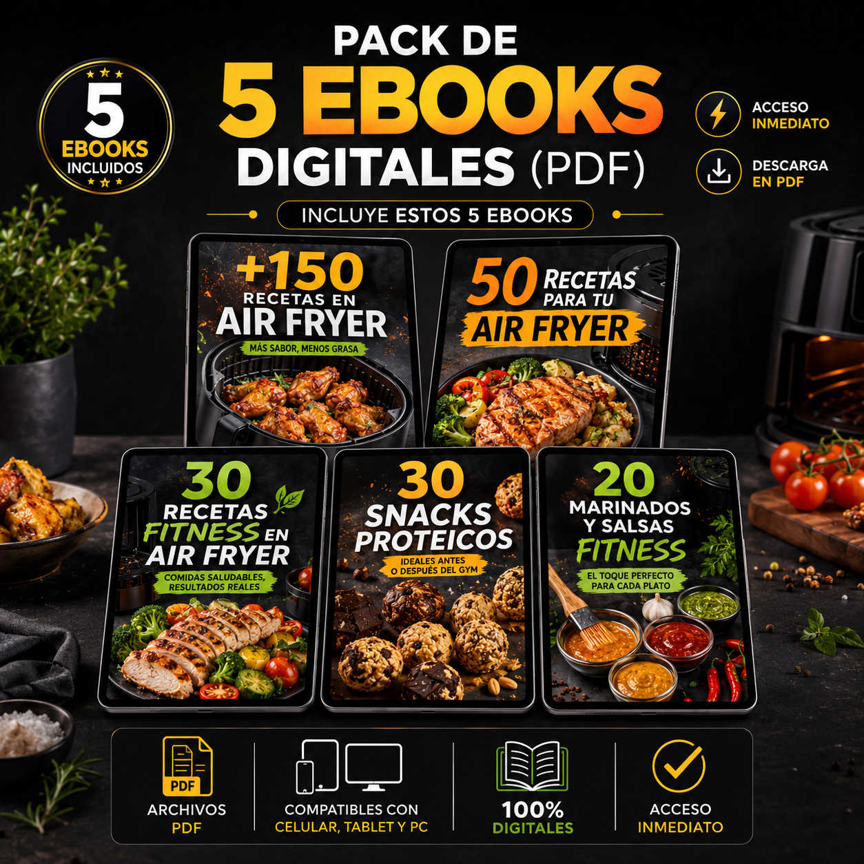 Pack de 5 Ebooks Air Fryer