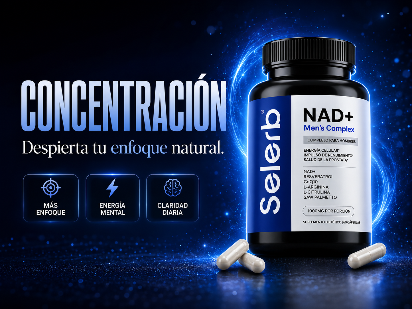 (Doble concentración 2X) Selerb NAD+ Cuida tu Próstata y Recupera tu Potencia en la Cama Sin Efectos Secundarios