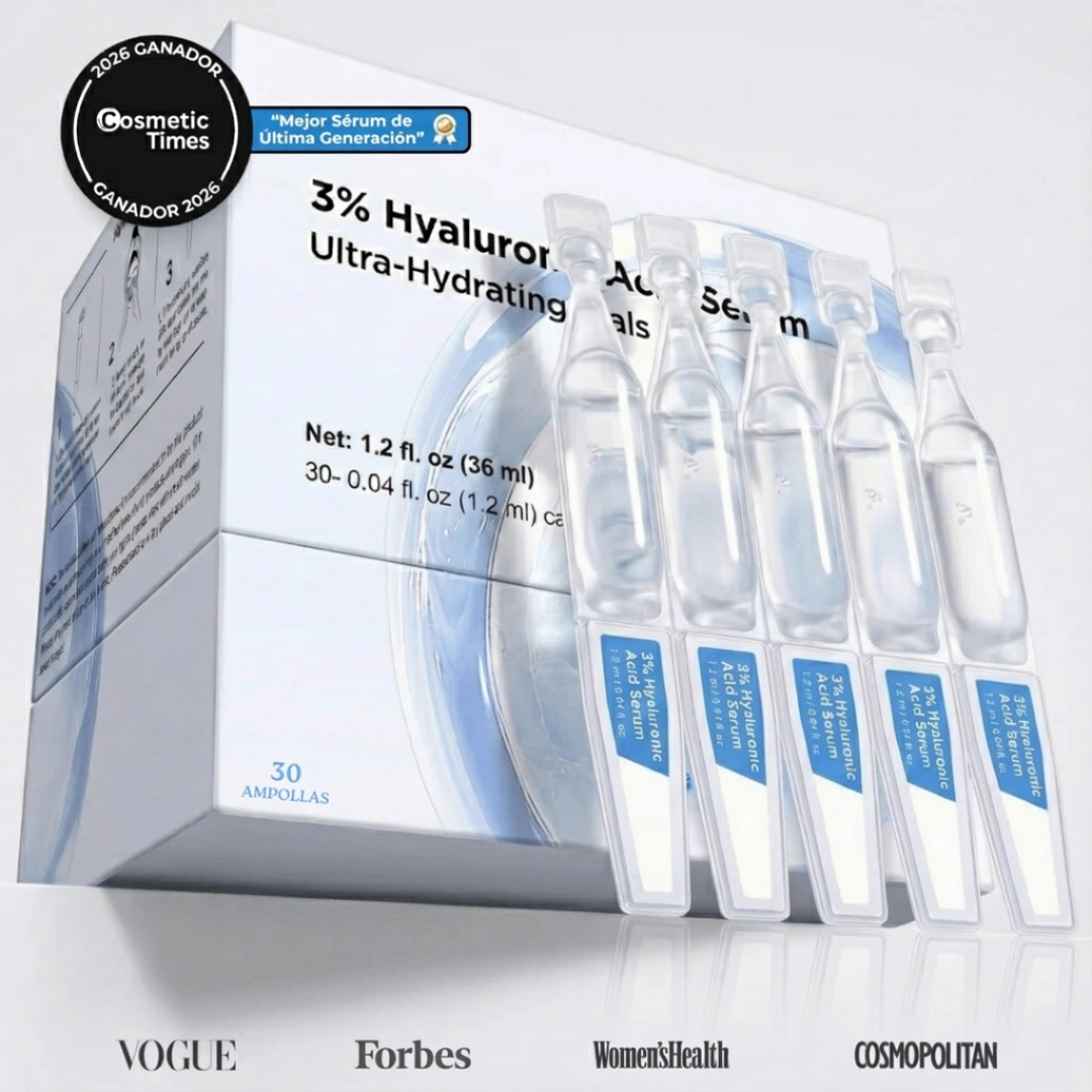 Sérum Ultra Hidratante con 3% de Ácido Hialurónico de PurevaGlow (30 Ampollas)