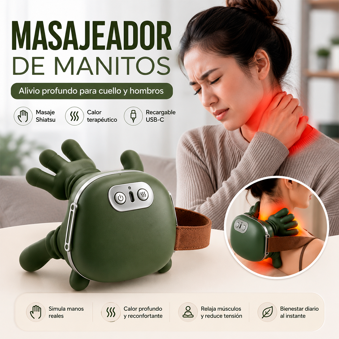 Masajeador Manitos Cuello Hombro Pierna Con Calor Recargable
