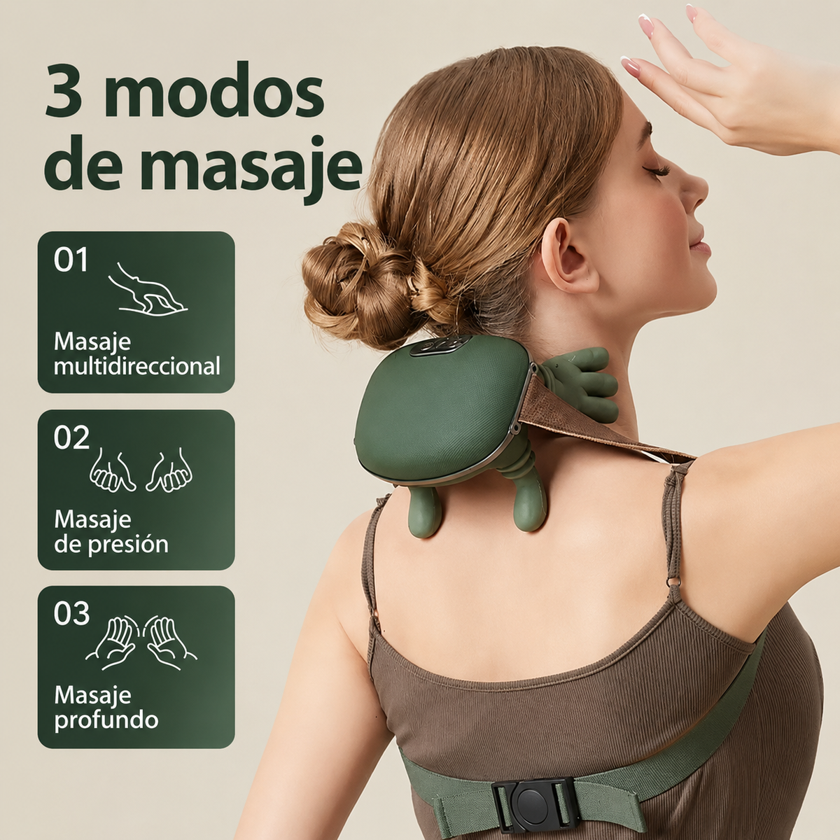 Masajeador Manitos Cuello Hombro Pierna Con Calor Recargable
