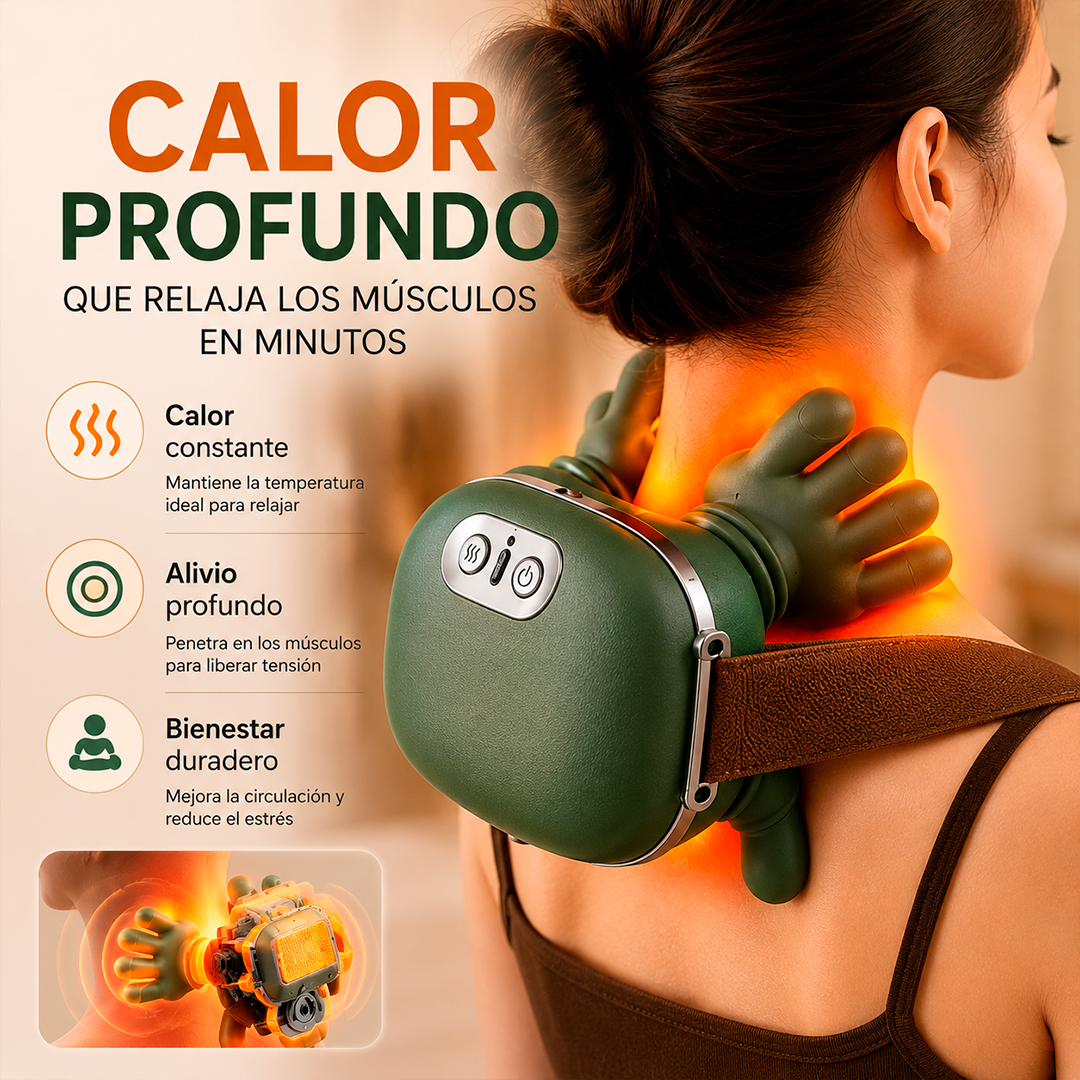 Masajeador Manitos Cuello Hombro Pierna Con Calor Recargable