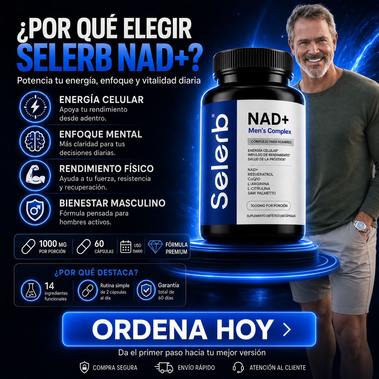 Selerb NAD+ Cuida tu Próstata y Recupera tu Potencia en la Cama Sin Efectos Secundarios