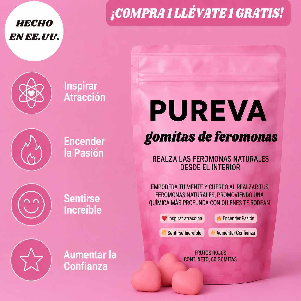 Gomitas con Feromonas / Siéntete más Atractiva, Segura y Deseada (Copia)
