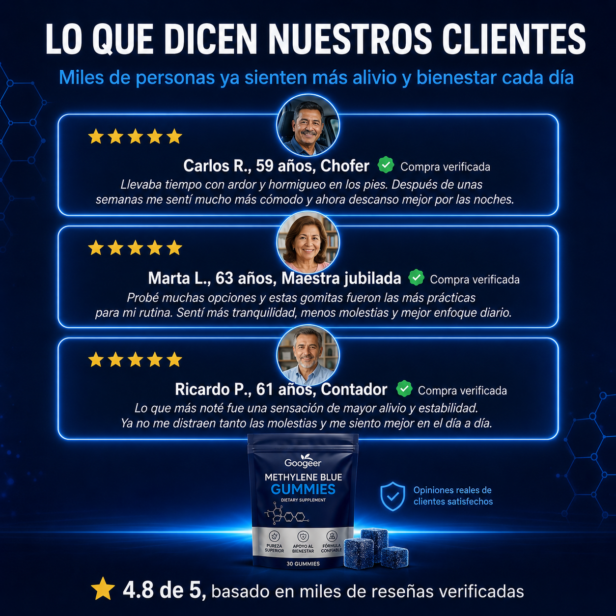 Gomitas azul de metileno / Apoya la Concentración, Enfoque, Rendimiento y Sistema Nervioso