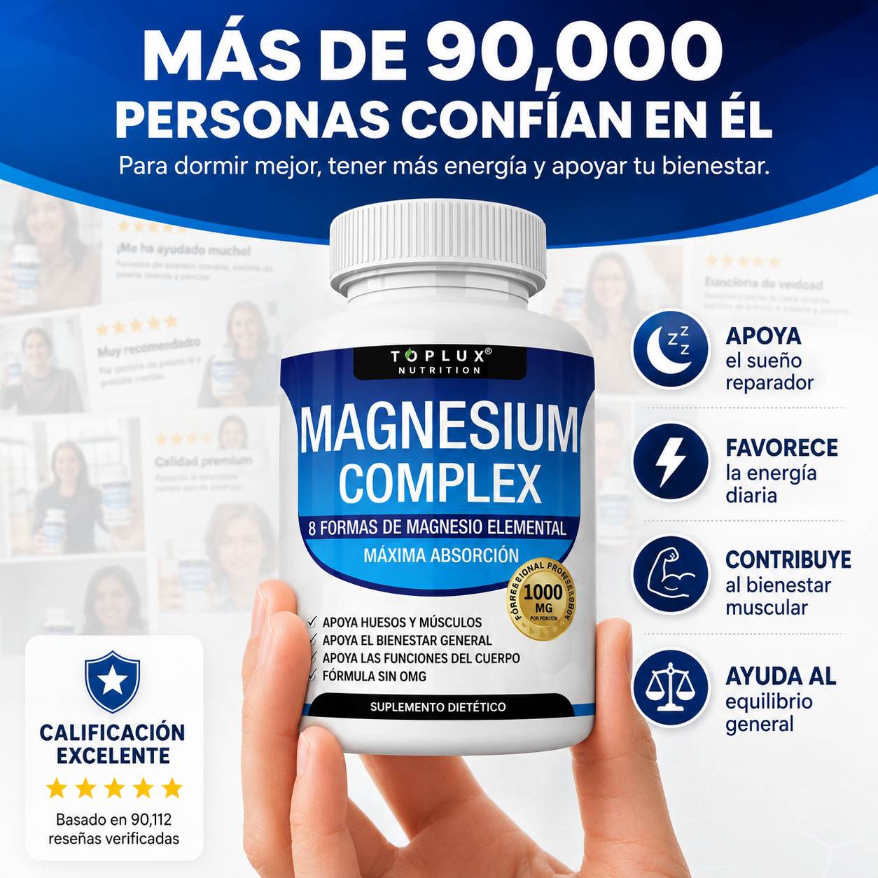 Magnesio 8 en 1 para apoyar mente clara, descanso y bienestar integral