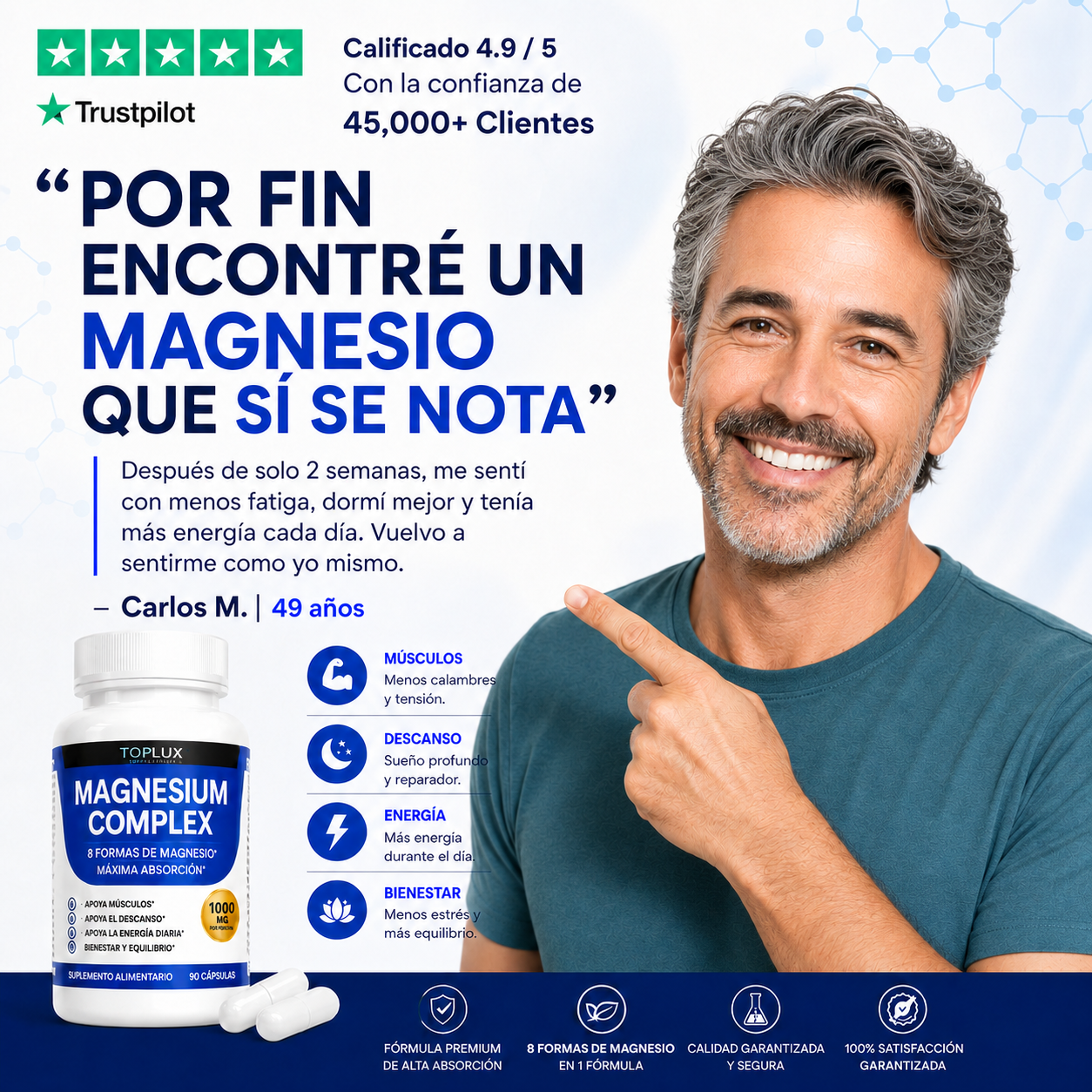 Magnesio 8 en 1 para apoyar mente clara, descanso y bienestar integral