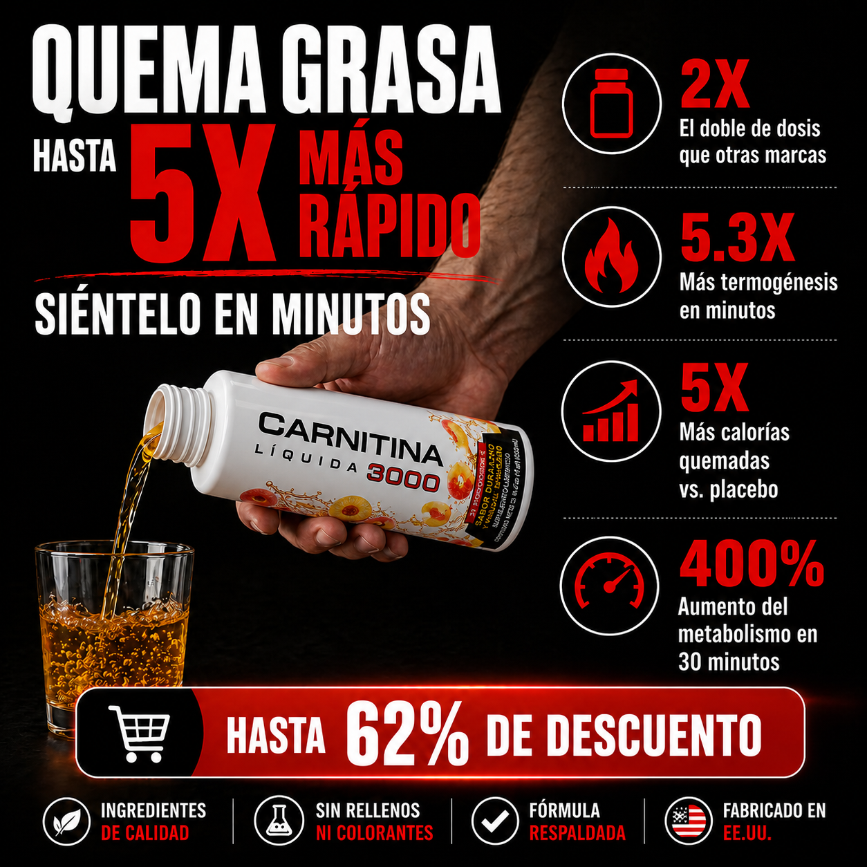 L-Carnitine / Apoya la quema de grasa y el rendimiento
