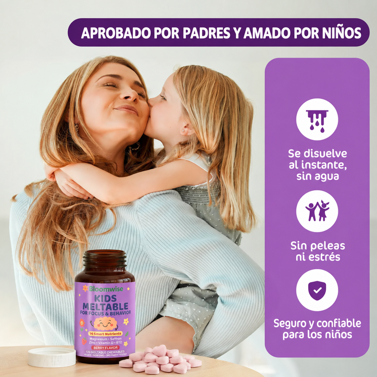 Suplemento para niños que se disuelve en la boca | Apoyo para la calma y la concentración