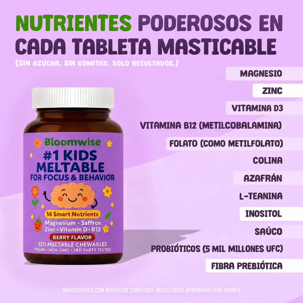 Suplemento para niños que se disuelve en la boca | Apoyo para la calma y la concentración